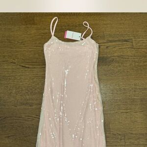 Beginning Boutique Rosalie Light Pink Sequin Maxi Dress